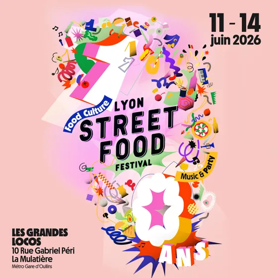 Affiche du Lyon Street Food Festival, du 11 au 14 juin 2026